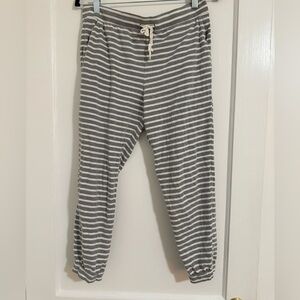J. Crew Gray and White Striped Pajama Pants